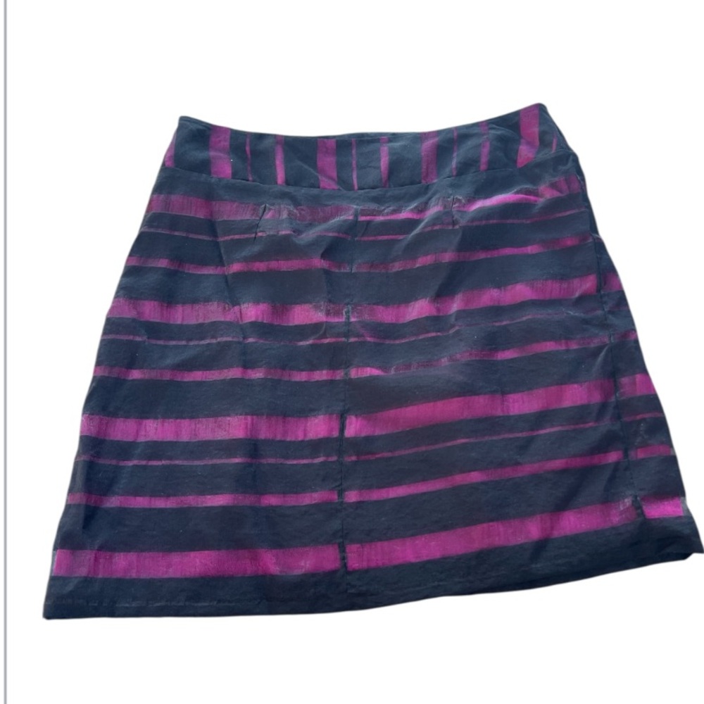 Apostrophe Women's Size 12 Black & Pink A-Line Skirt Semi Sheer Black Overlay - Picture 8 of 13